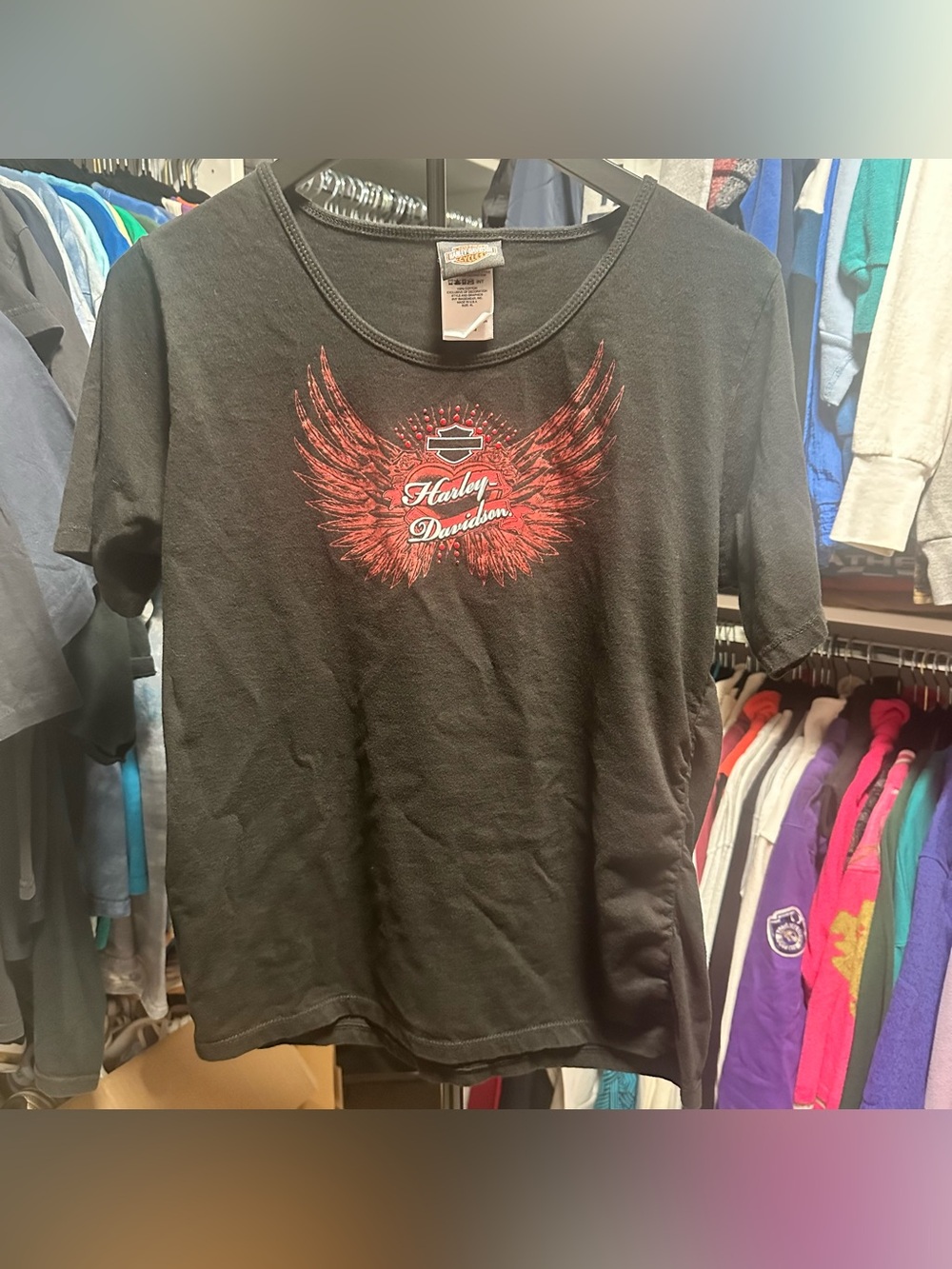 Women’s Y2K Harley Davidson Synched T-shirt Size XL